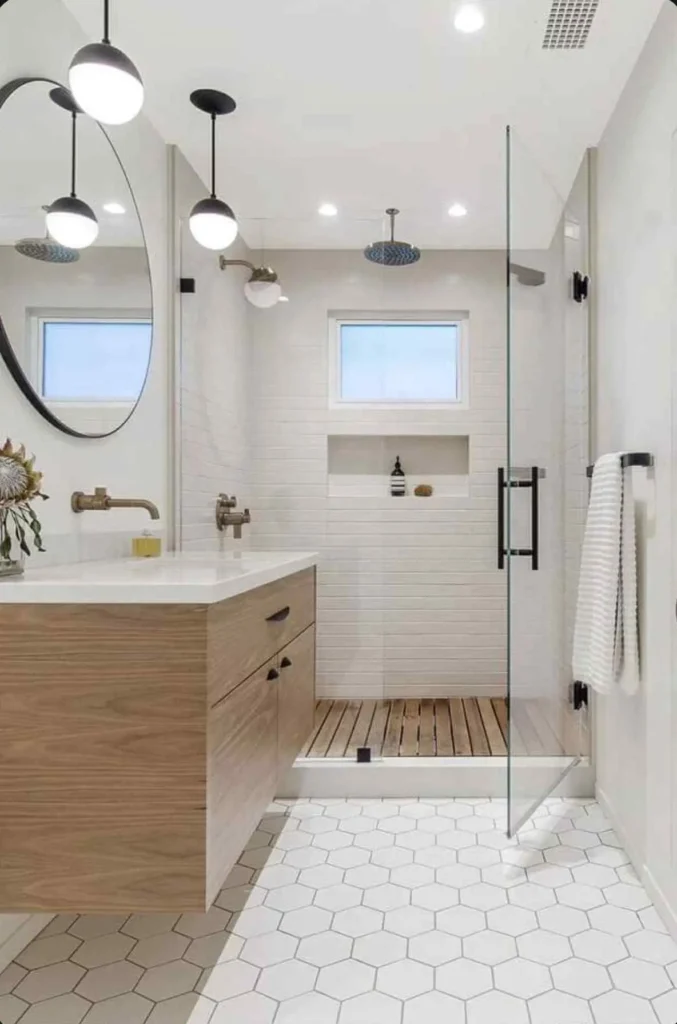 Contemporary bathroom design in Calgary showcasing elegant elements.